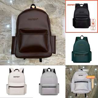 Balo Da Degrey logo thêu khoá degrey xịn, Đen Nâu Kem Xám Trắng Xanh Lá