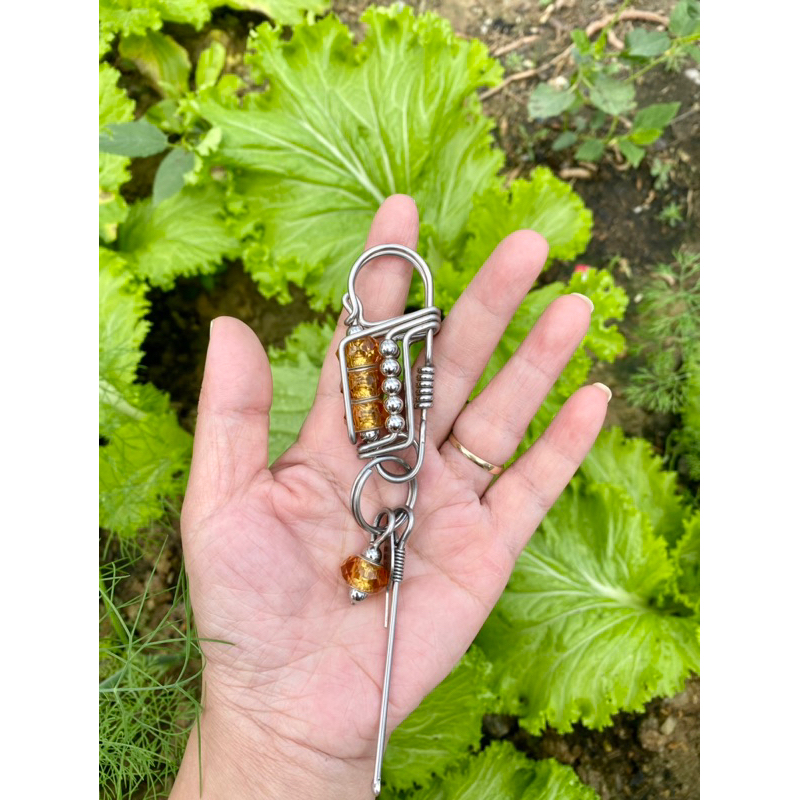 Móc khoá inox đá phong thuỷ