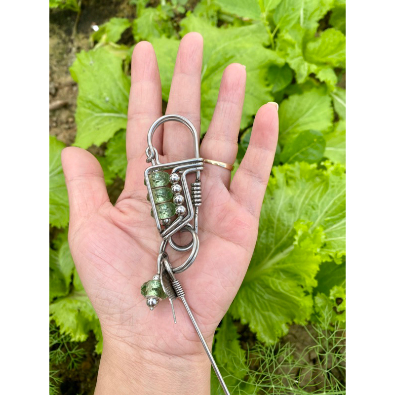 Móc khoá inox đá phong thuỷ