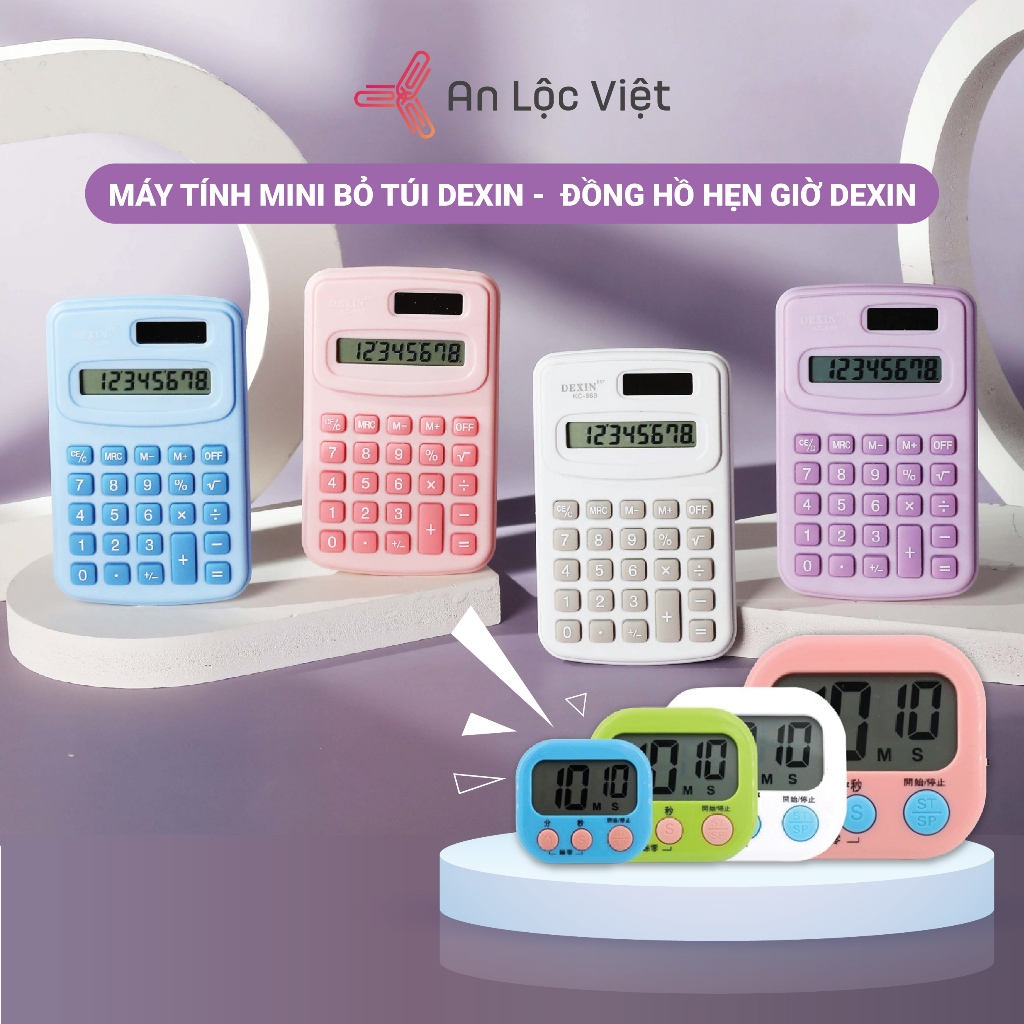 Máy Tính Bỏ Túi - Đồng Hồ Hẹn Giờ, Bấm Giờ Mini với 4 màu sắc siêu cute, thiết kế đơn giản dễ sử dụng