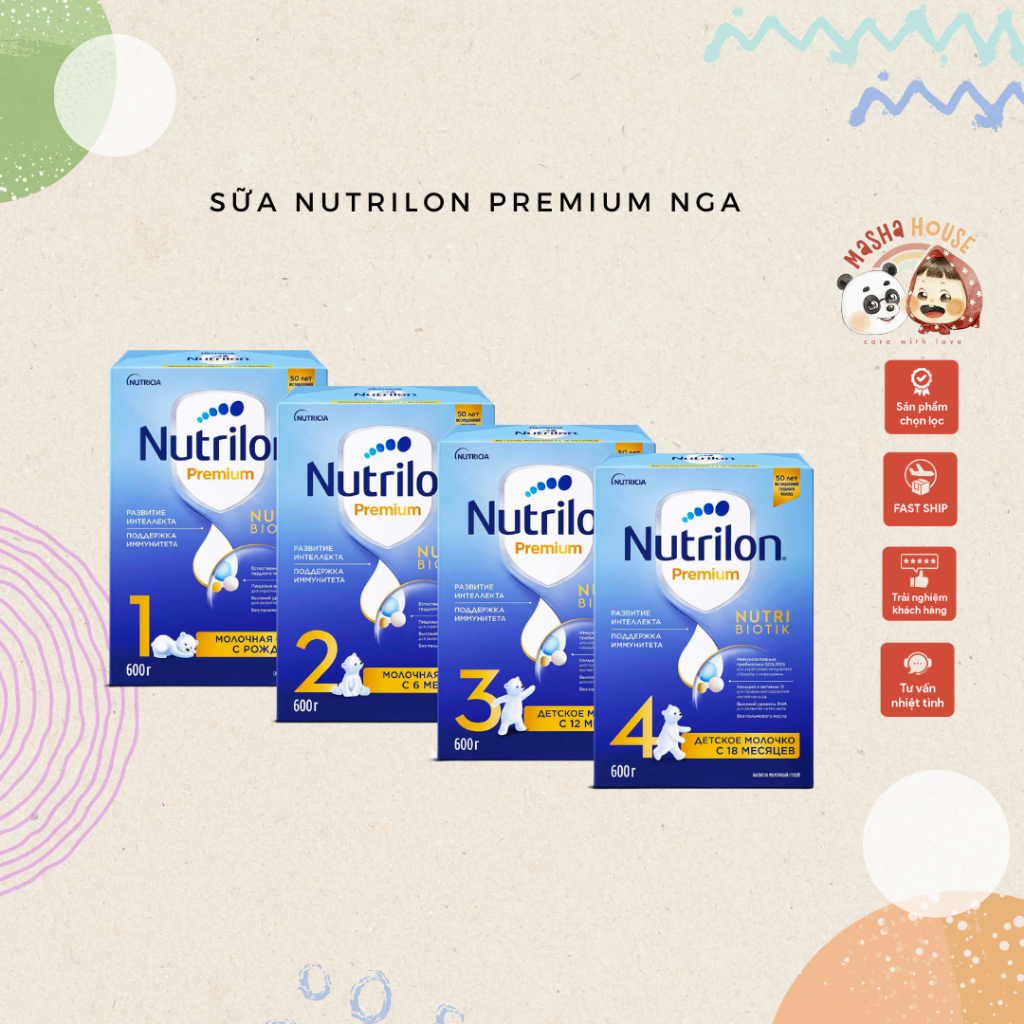 Sữa Nutrilon Premium Nga Số 2,3,4 Hộp Giấy 600g, 1.2kg DATE 2025