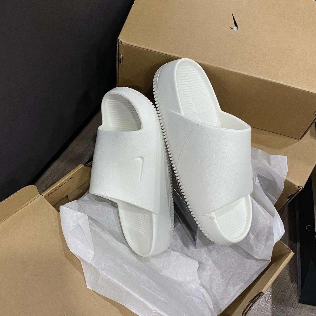 Dép quai ngang Nike Calm 'White' DX4816 100 màu Trắng Full Nhựa Không Thấm Nước | PiuPiu Authentic