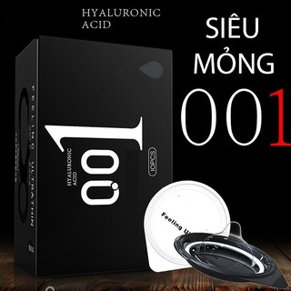 Bao cao su siêu mỏng, kéo dài thời gian, nhiều gel bôi trơn - Hộp 10 bcs