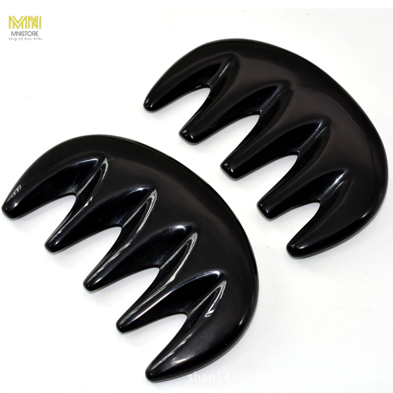 Lược sừng me 5 răng mát xa 9-10cmx5,5cm dày 8-11mm và 5-10mm  chống rụng tóc, giảm cảm giác đau đầu
