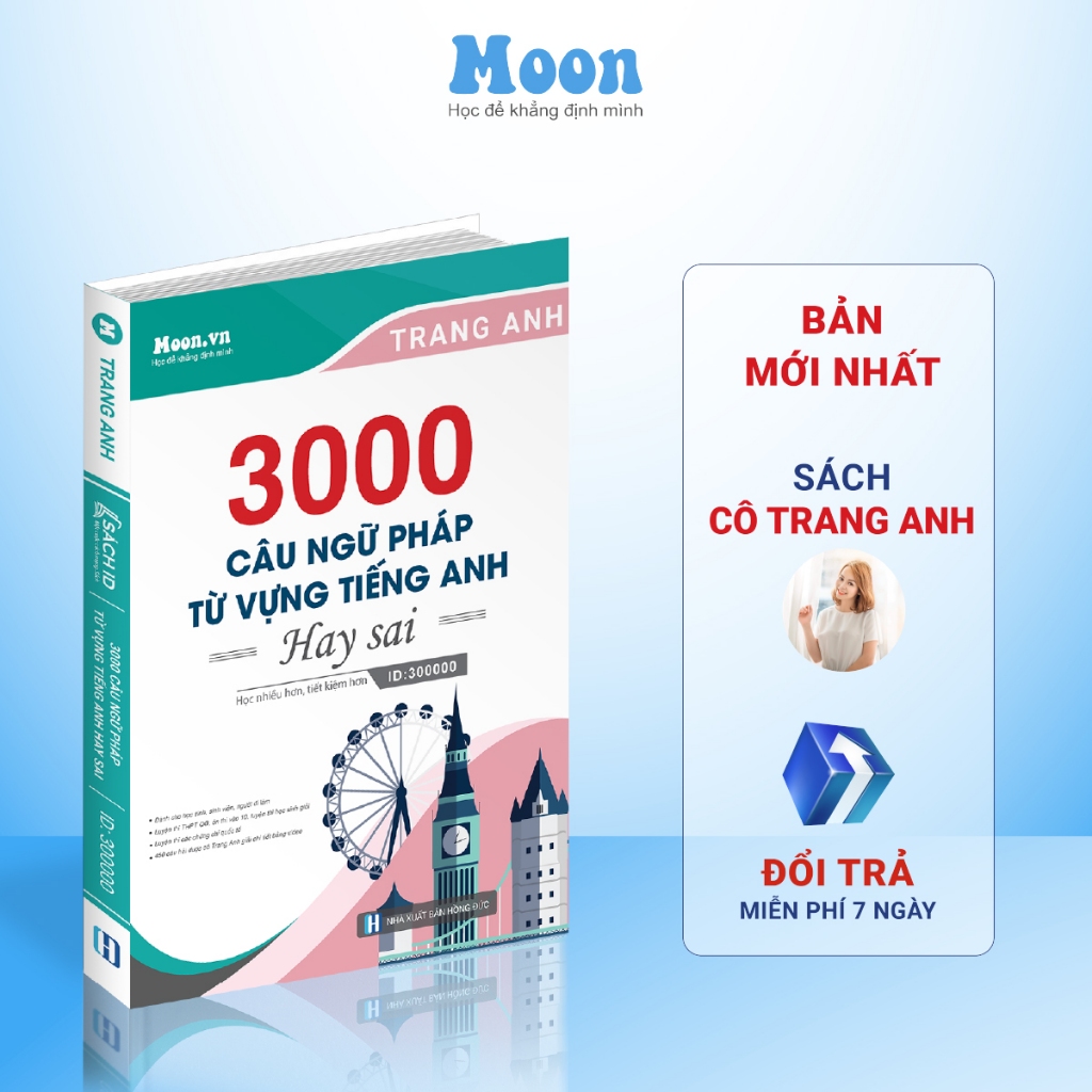 Sách cô Trang Anh 3000 câu ngữ pháp và từ vựng hay sai