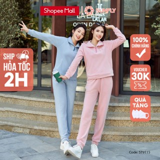 Đồ bộ mặc nhà nỉ bông SUNFLY áo dài quần dài ST9115