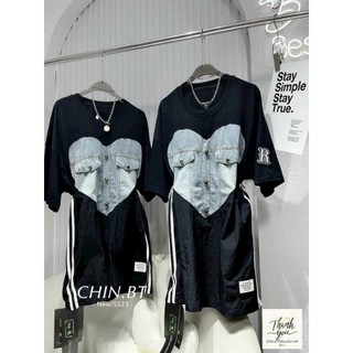 Đầm thun suông phối demin bigsize