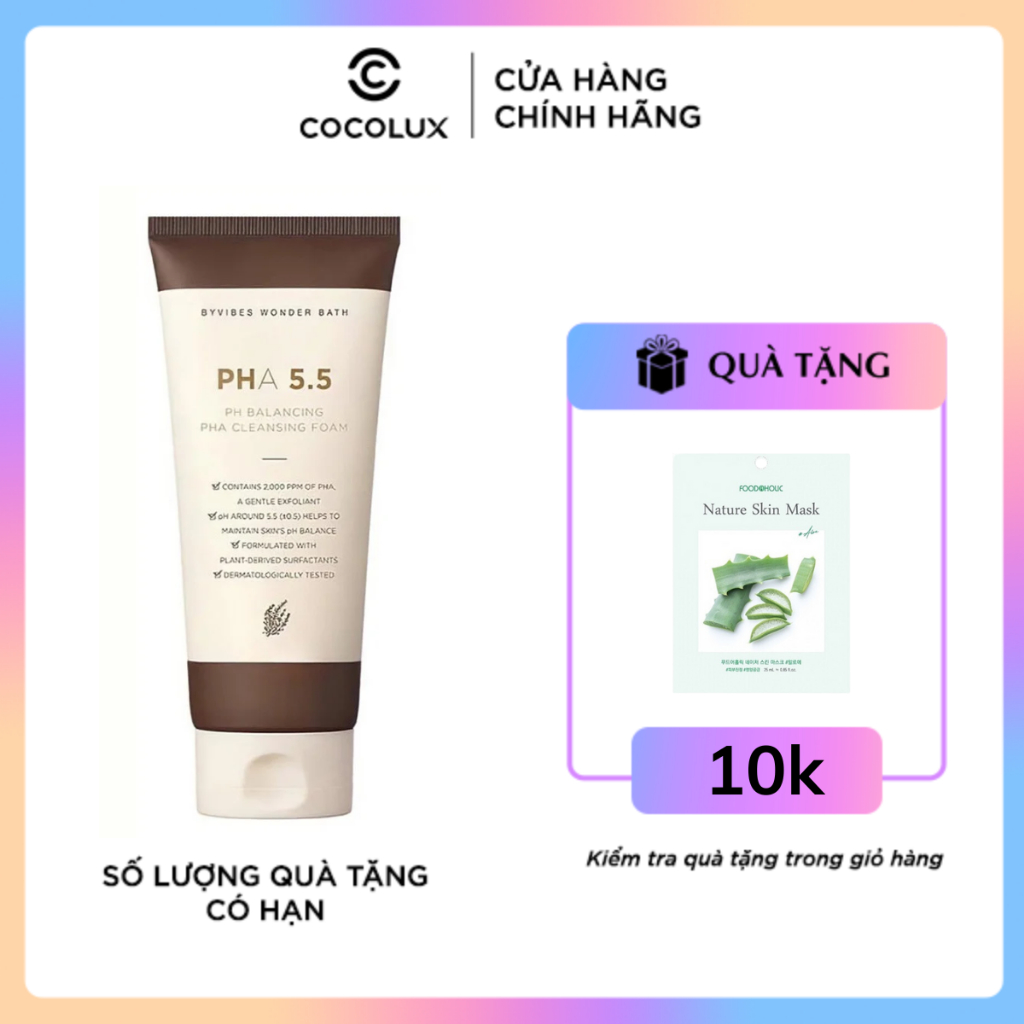 Sữa Rửa Mặt Byvibes Wonder Bath PHA 5.5 130ml [COCOLUX]