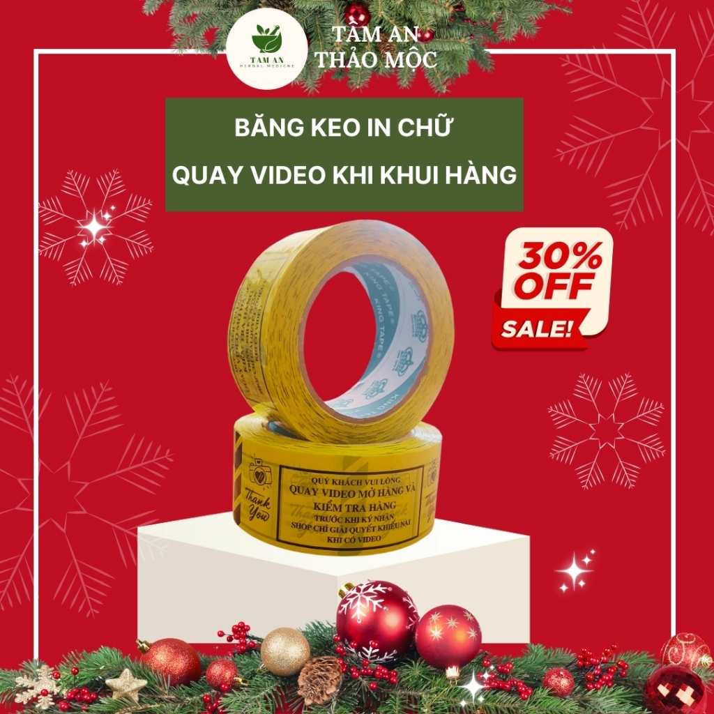 Băng keo QUAY VIDEO khi mở hàng băng dính niêm phong nhắc khách kiểm tra hàng độ dài 90m