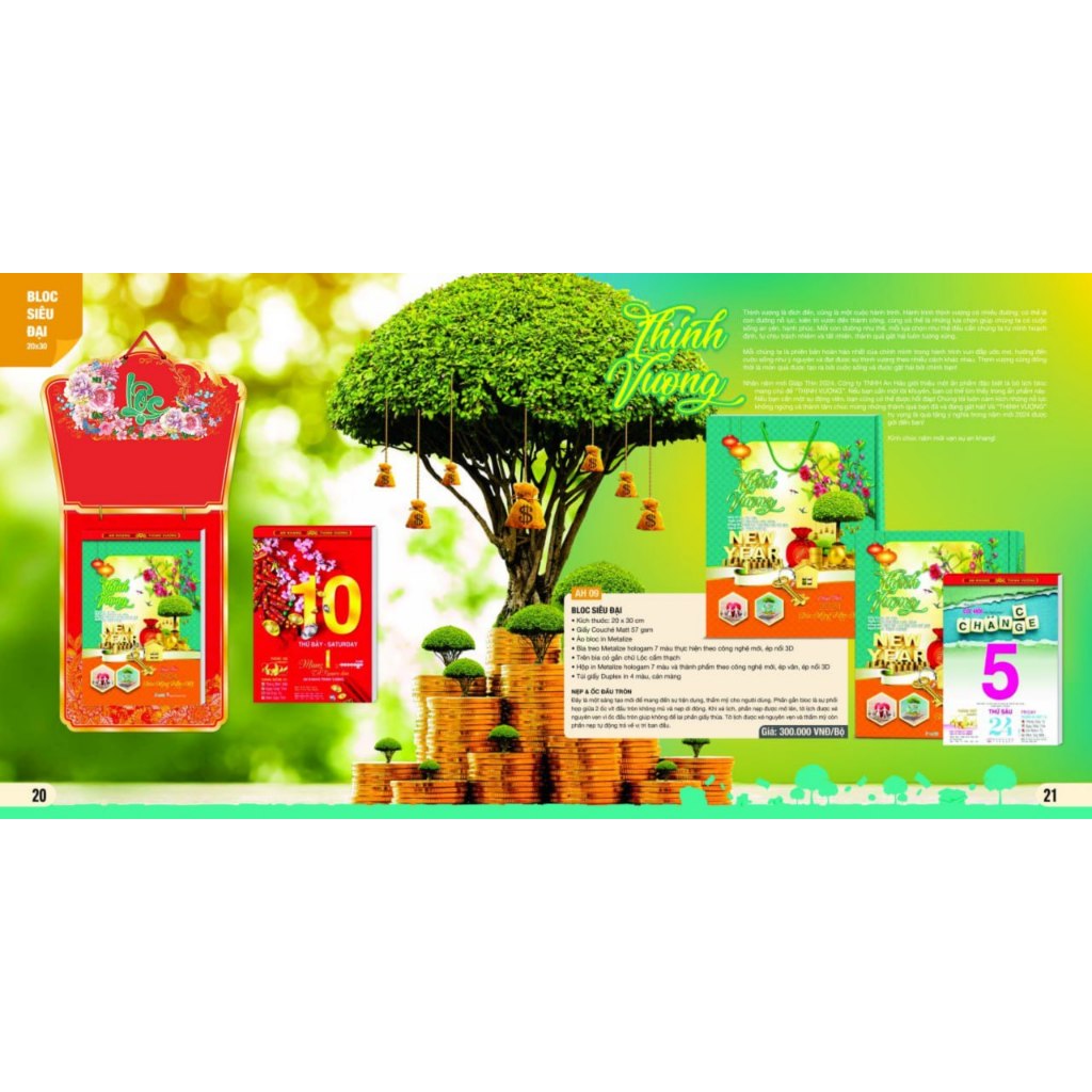 Lịch Bloc Trọn Bộ 2024- Các Size 17 x 24cm - 20 x 30 cm - 25 x 35 cm - 29 x 41 cm - 30 x 40 cm - 38 x 53 cm - 38 x 54 cm