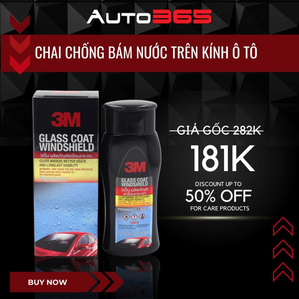 Chai chống bám nước trên kính xe, chống bám nước 3M chính hãng-  - Auto365
