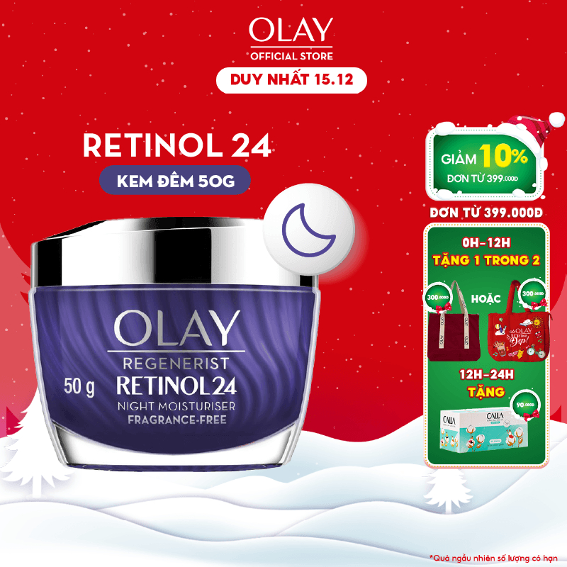 Kem Dưỡng Ẩm Ban Đêm Thúc Đẩy Tái Tạo Da & Mờ Nếp Nhăn OLAY REGENERIST Chiết Xuất RETINOL24 50G