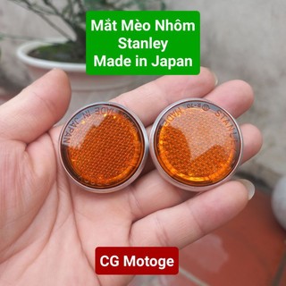 Mắt Mèo Nhôm Chữ Nổi - STANLEY - Made in Japan Xe Moto Suzuki Gn125 250 Honda Cub CG125