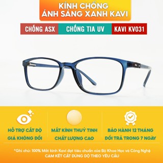 Kính cắt ánh sáng xanh - Kính 0 độ bảo vệ mắt Kavi KV031, Gọng kính nhựa dẻo TR90 Mắt kính chống ánh sáng xanh Hàn Quốc
