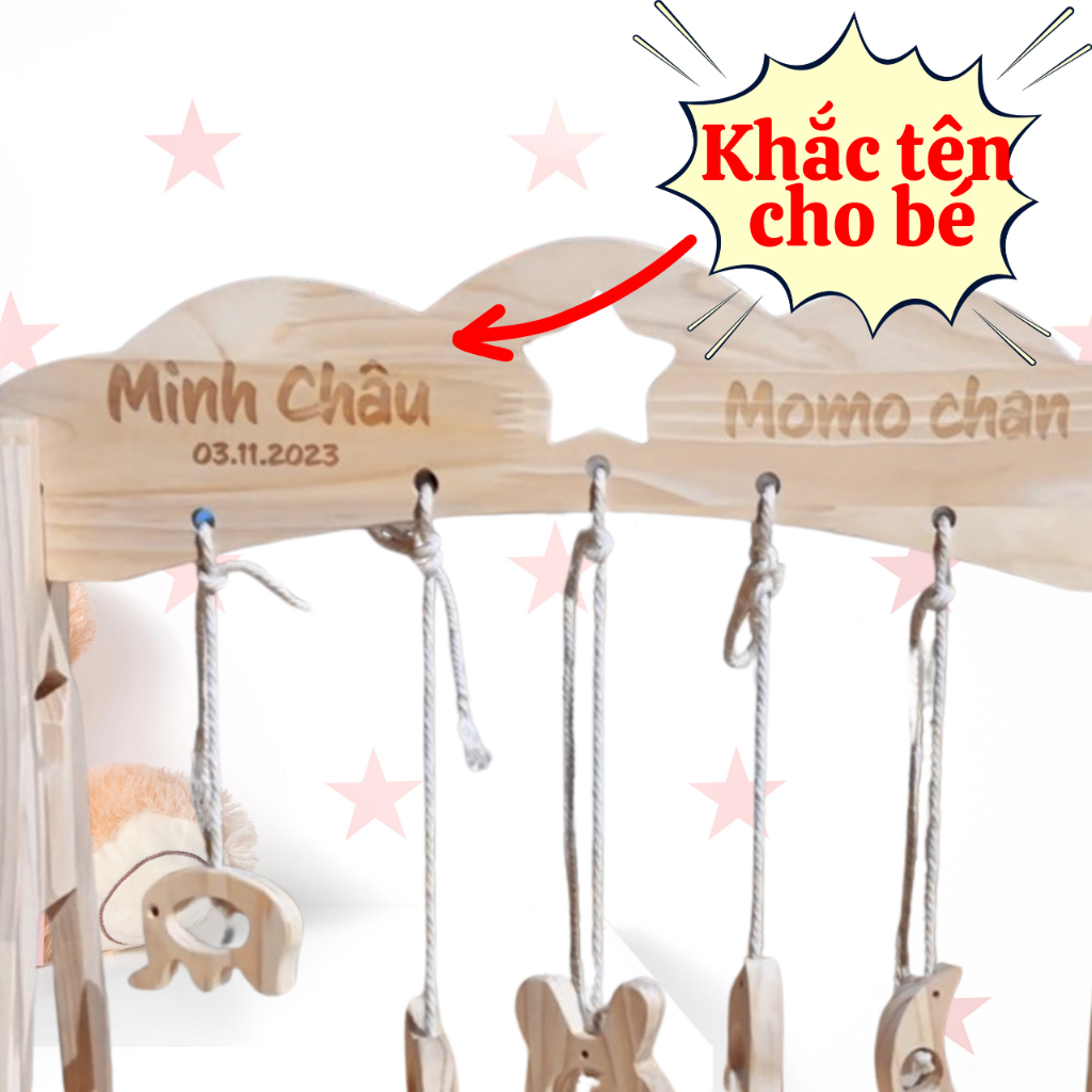 Khắc Tên Lên Kệ Chữ A Ngôi Sao Nhỏ Cho Trẻ Sơ Sinh Chính Hãng Benrimart