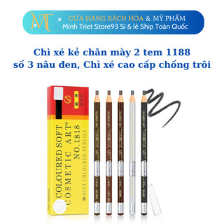 Chì xé kẻ chân mày 2 tem 1188 số 3 nâu đen, Chì xé cao cấp chống trôi, chống thấm
