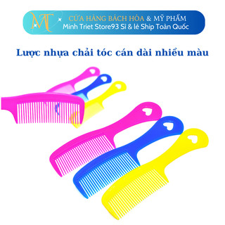 Lược nhựa chải tóc cán dài nhiều màu