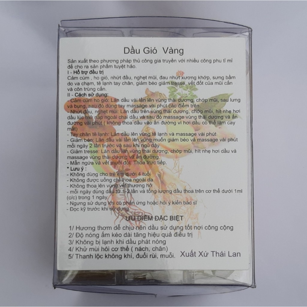 12 chai Dầu lăn nóng XANH dầu gió lăn Thảo Dược MESOOK Herb Oil 8ml Thái Lan