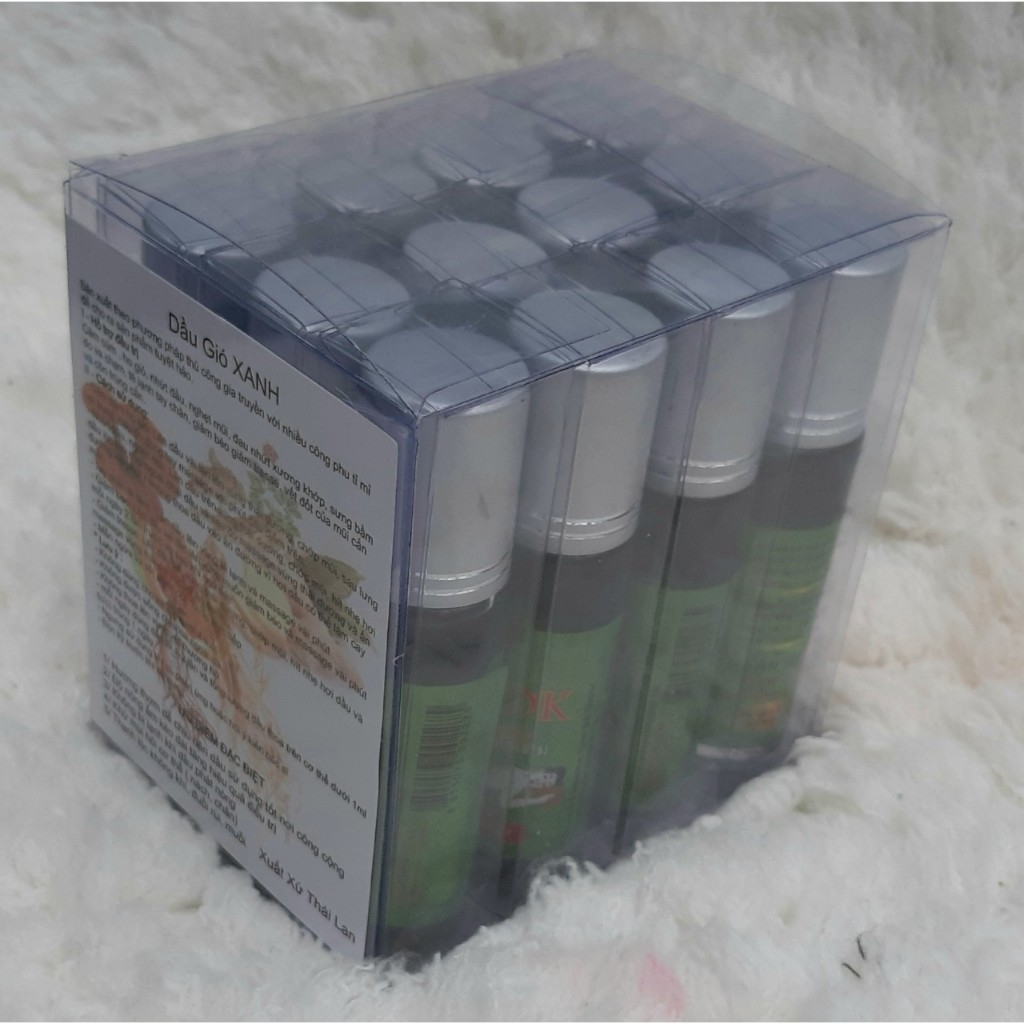 12 chai Dầu lăn nóng XANH dầu gió lăn Thảo Dược MESOOK Herb Oil 8ml Thái Lan