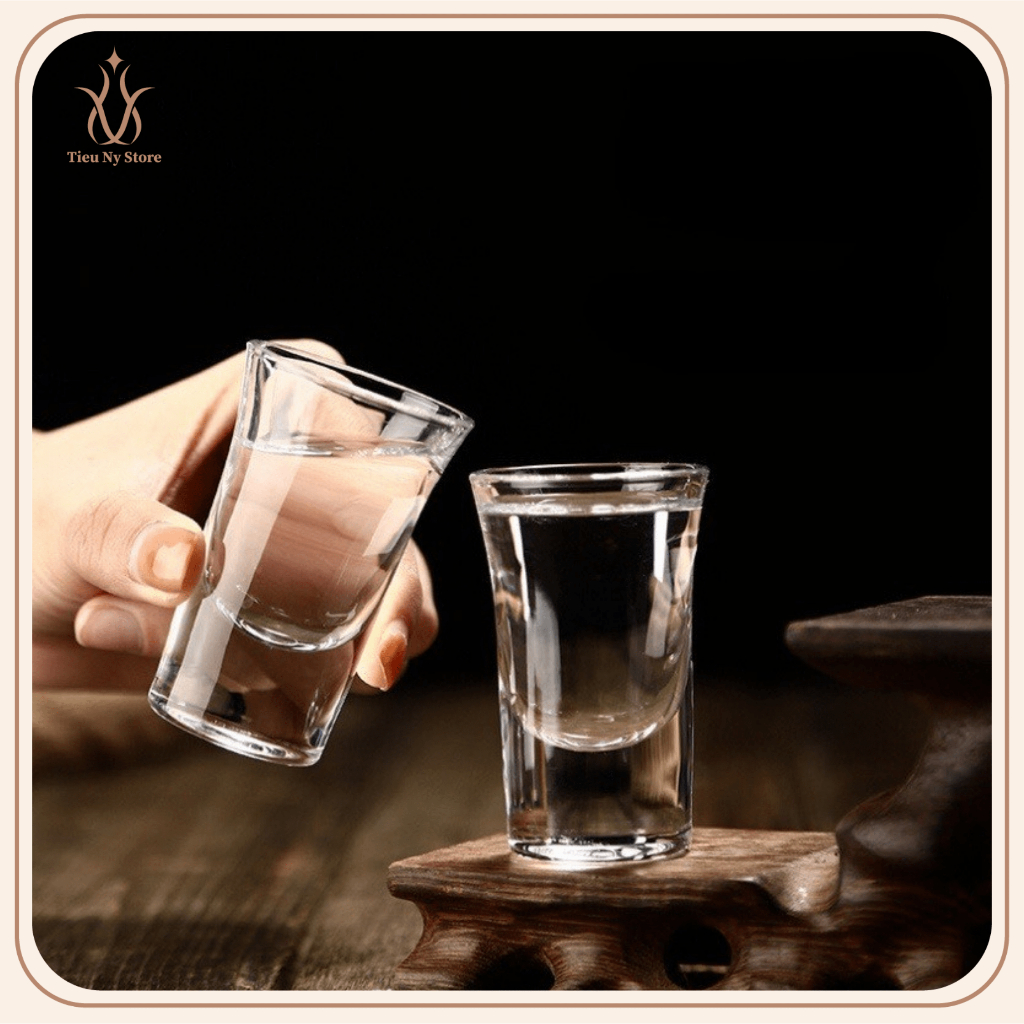 Ly uống rượu, ly shot thủy tinh, 35ml có độ trong suốt cao đáy dày hộp 6 cái