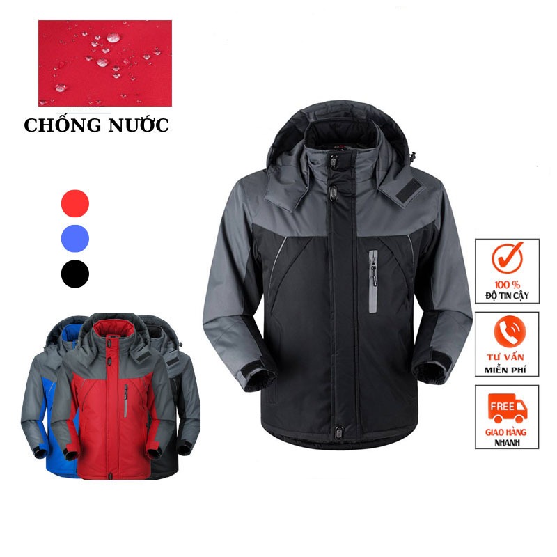 Áo Khoác Thể Thao 100% Cotton Chống Thấm Nước Thời Trang Cho Nam Nữ,thiết kế đơn giản,  lót lông mềm mại, giữ nhiệt