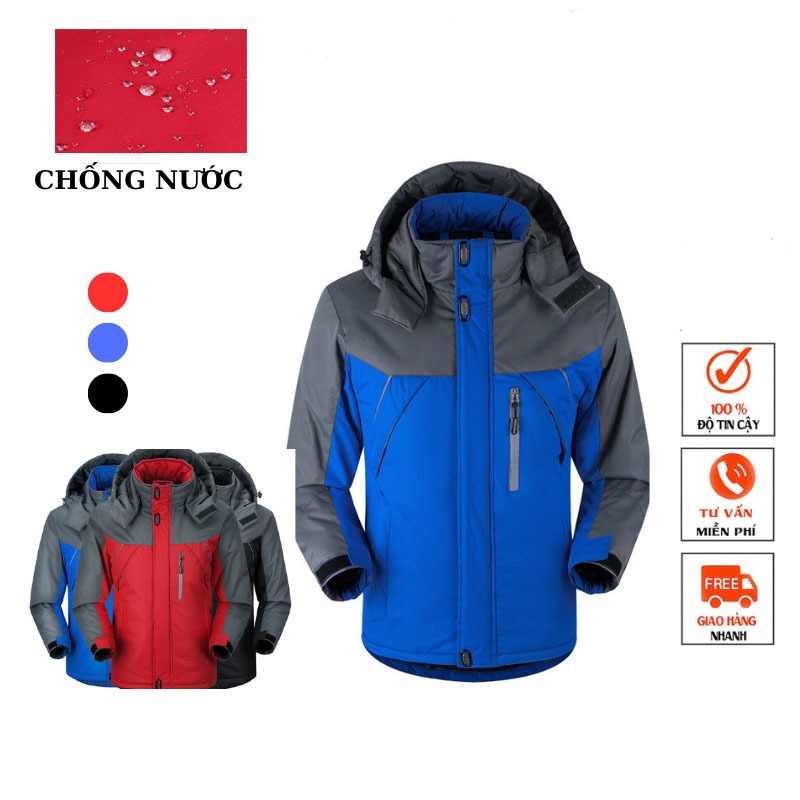 Áo Khoác Thể Thao 100% Cotton Chống Thấm Nước Thời Trang Cho Nam Nữ,thiết kế đơn giản,  lót lông mềm mại, giữ nhiệt