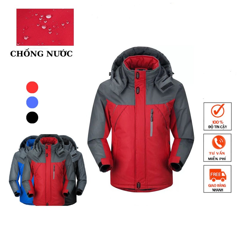 Áo Khoác Thể Thao 100% Cotton Chống Thấm Nước Thời Trang Cho Nam Nữ,thiết kế đơn giản,  lót lông mềm mại, giữ nhiệt