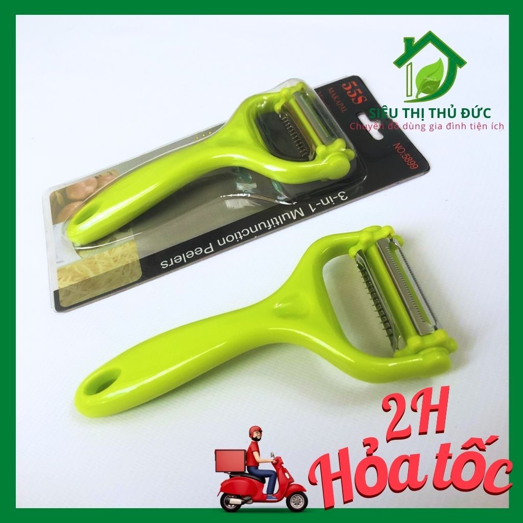 Dao Bào Đa Năng Cán Nhựa 3 Trong 1 (Gọt Vỏ, Bào Mỏng, Cắt Sợi)