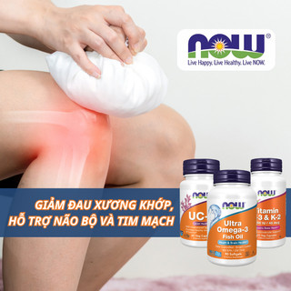 Combo giảm đau xương khớp thoái hóa khớp hỗ trợ tim mạch và sức khỏe não bộ Ultra Omega 3 + D3K2 + UC II