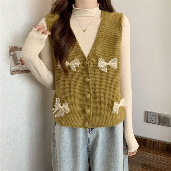 Áo Len GHILE ĐÍNH NƠ VOAN Thời Trang cho nữ 1007096 Trần Hân Shop