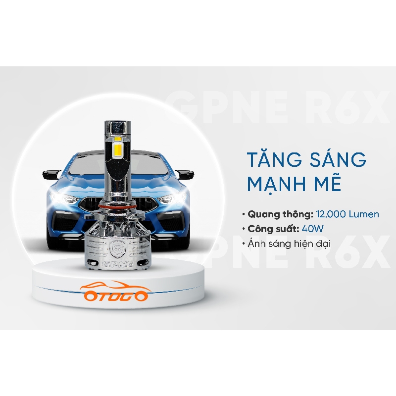 Bóng Led GPNE R6X Chân H11 , 2 Chế Độ Màu Trắng Vàng Siêu Sáng
