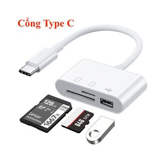 Đầu đọc thẻ nhớ 3 trong 1: sd, micro sd , usb trên điện thoại anroi và nhà táo