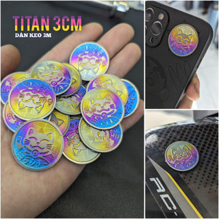 Tem titan mèo thần tài - Logo mèo titan nhỏ 3cm