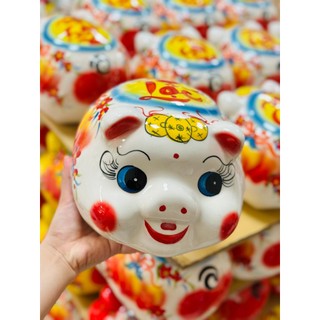 Heo tiết kiệm - Heo đào sứ đựng tiết kiệm 16 x 24 x 20cm - ống heo tiết kiệm tiền - HOANG ANH CERAMICS