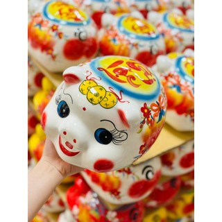 Heo tiết kiệm - Heo đào sứ đựng tiết kiệm 16 x 24 x 20cm - ống heo tiết kiệm tiền - HOANG ANH CERAMICS