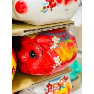 Heo tiết kiệm - Heo đào sứ đựng tiết kiệm 16 x 24 x 20cm - ống heo tiết kiệm tiền - HOANG ANH CERAMICS