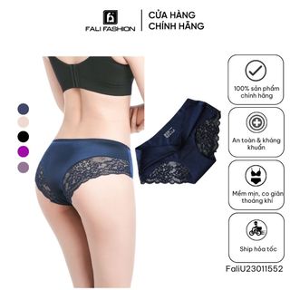 Quần Lót Lụa Phối Ren FALI Mềm Gợi Cảm Không Đường May Thoáng Khí Cao Cấp FQL01