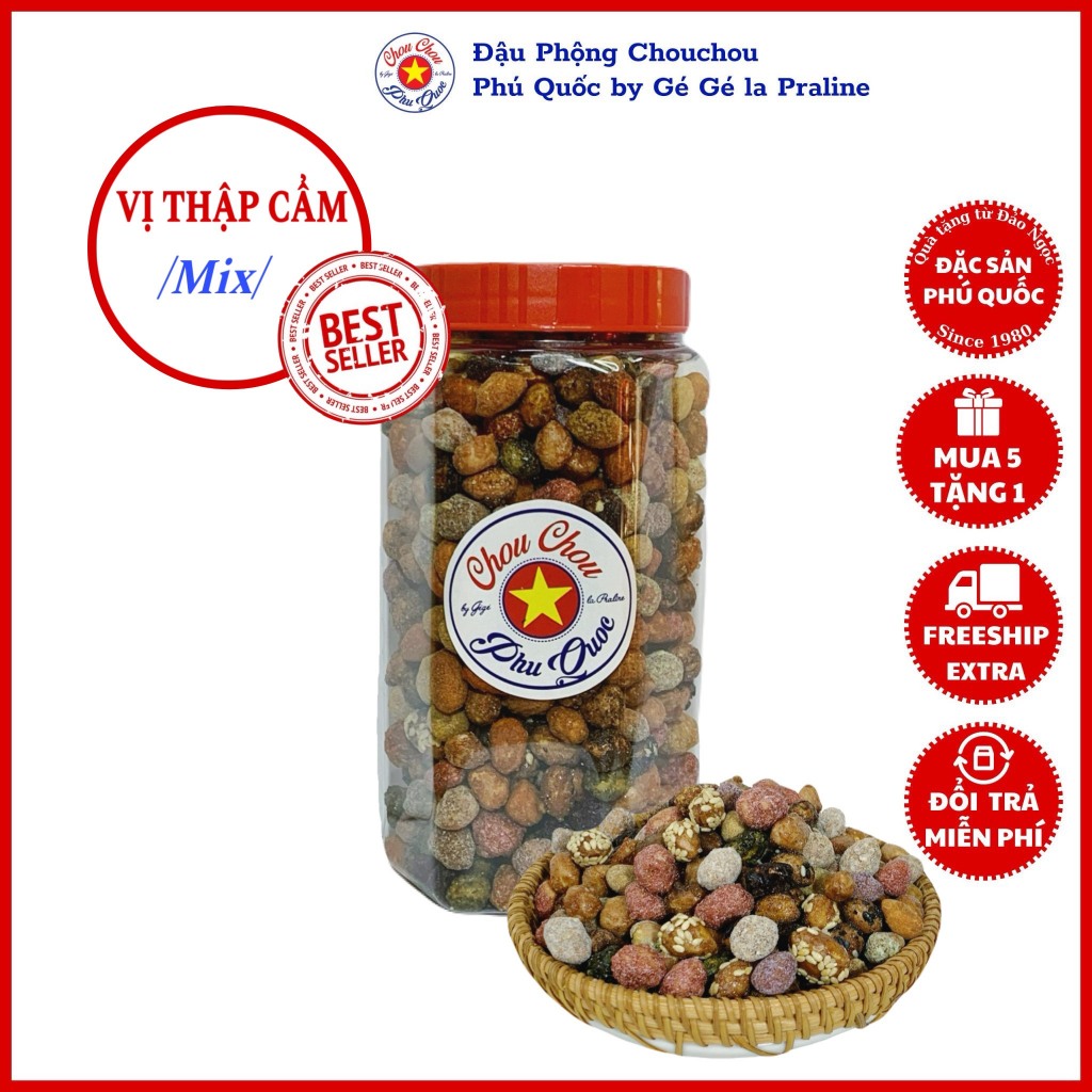 Đậu Phộng Mix Nhiều Vị CHOUCHOU Phú Quốc Ngon Độc Lạ Ăn Là Nghiền