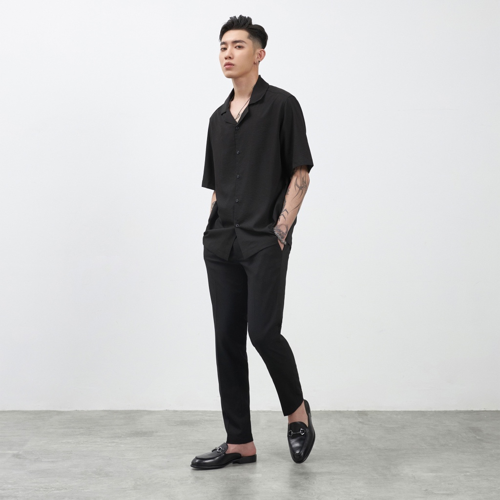 Quần Tây Nam TARMOR Dáng Basic Trousers In Black
