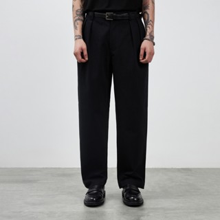 Quần Kaki Nam TARMOR Màu Đen Ống Rộng Wide Leg Khaki Pants in Black