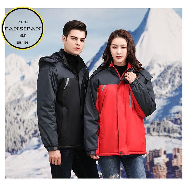 Áo Khoác Thể Thao 100% Cotton Chống Thấm Nước Thời Trang Cho Nam Nữ,thiết kế đơn giản,  lót lông mềm mại, giữ nhiệt