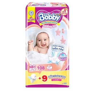 miếng lót sơ sinh Bobby Fresh Newborn 1 108 miếng tặng 6 miếng