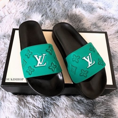 Dép lê quai ngang thời trang nam LV in nổi cao cấp-dép cao su LV êm chân boy phố
