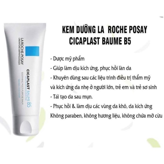 Kem Dưỡng ẩm La Rooche Poosay b5 phục hồi da Cicaplast b5 Baume 40ml & 100ml