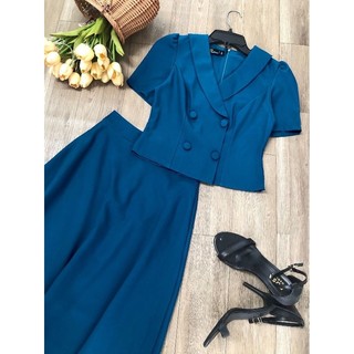 Set công sở hàng hiệu 2 lớp có túi may kỹ