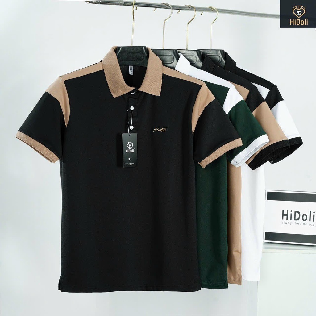 Áo thun nam cổ bẻ phối màu, áo polo nam nữ sọc vai chất liệu thoáng mát co giãn 4 chiều thấm hút mồi hôi POLO10