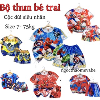 (7-75kg) TỔNG HỢP Bộ thun SIÊU NHÂN chất thun thái mềm, mịn, mát, không nhăn, k xù lông, k bay màu mặc cho bé trai