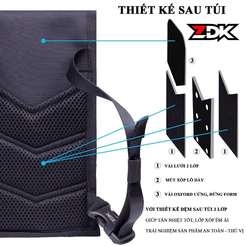 Túi treo xe máy chính hãng ZDK K1, túi treo đầu xe, túi treo ghi đông xe máy chứa đồ dùng, cảm ứng điện thoại tốt