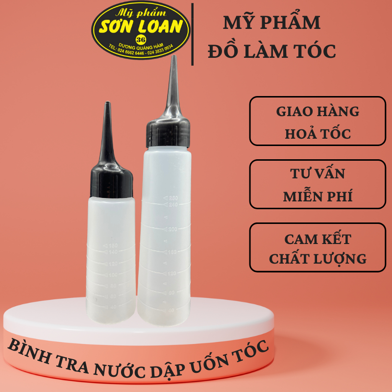 Bình tra nước dập uốn tóc, Bình Nhựa Tra Thuốc uốn tóc 150ml, 260ml