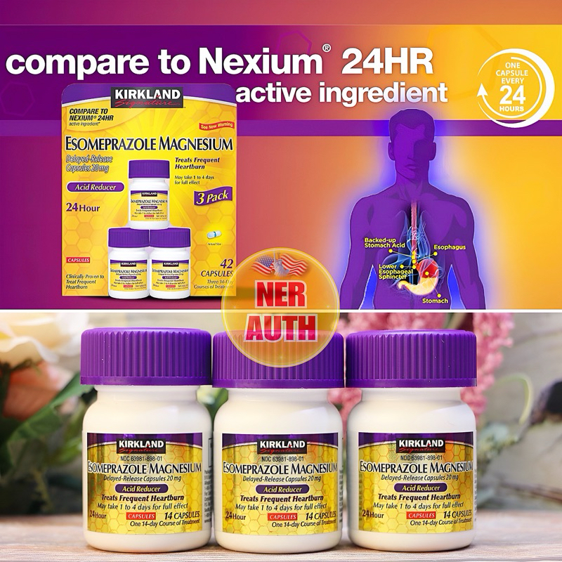 Viên uống Esomeprazole Magnesium Kirkland 42 viên giảm trào ngược dạ dày, ợ nóng đầy hơi khó tiêu
